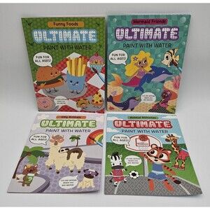 Ultimate Paint With Water Activity Lot - Arts & Craft Gift 4 Books New Mess Free